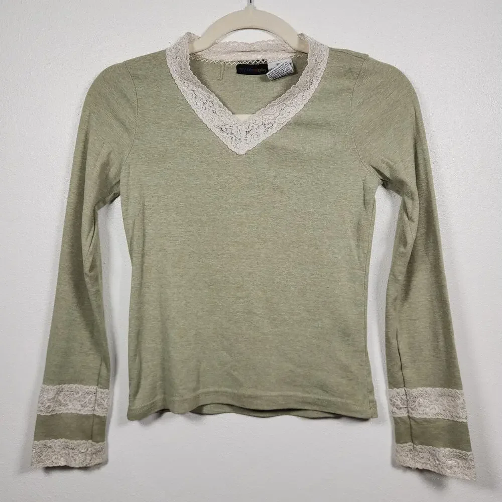 Vintage y2k Youth Girls Mary Kate Ashley Lace Long Sleeve Shirt 10/12